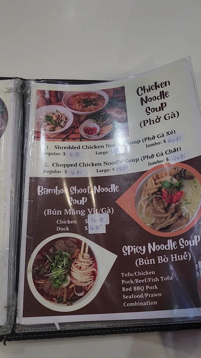 Menu, Pho An 1 Kitchen
