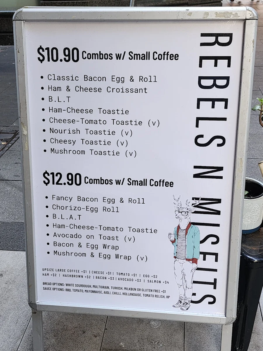 Menu, Rebels N Misfits - Pitt Street