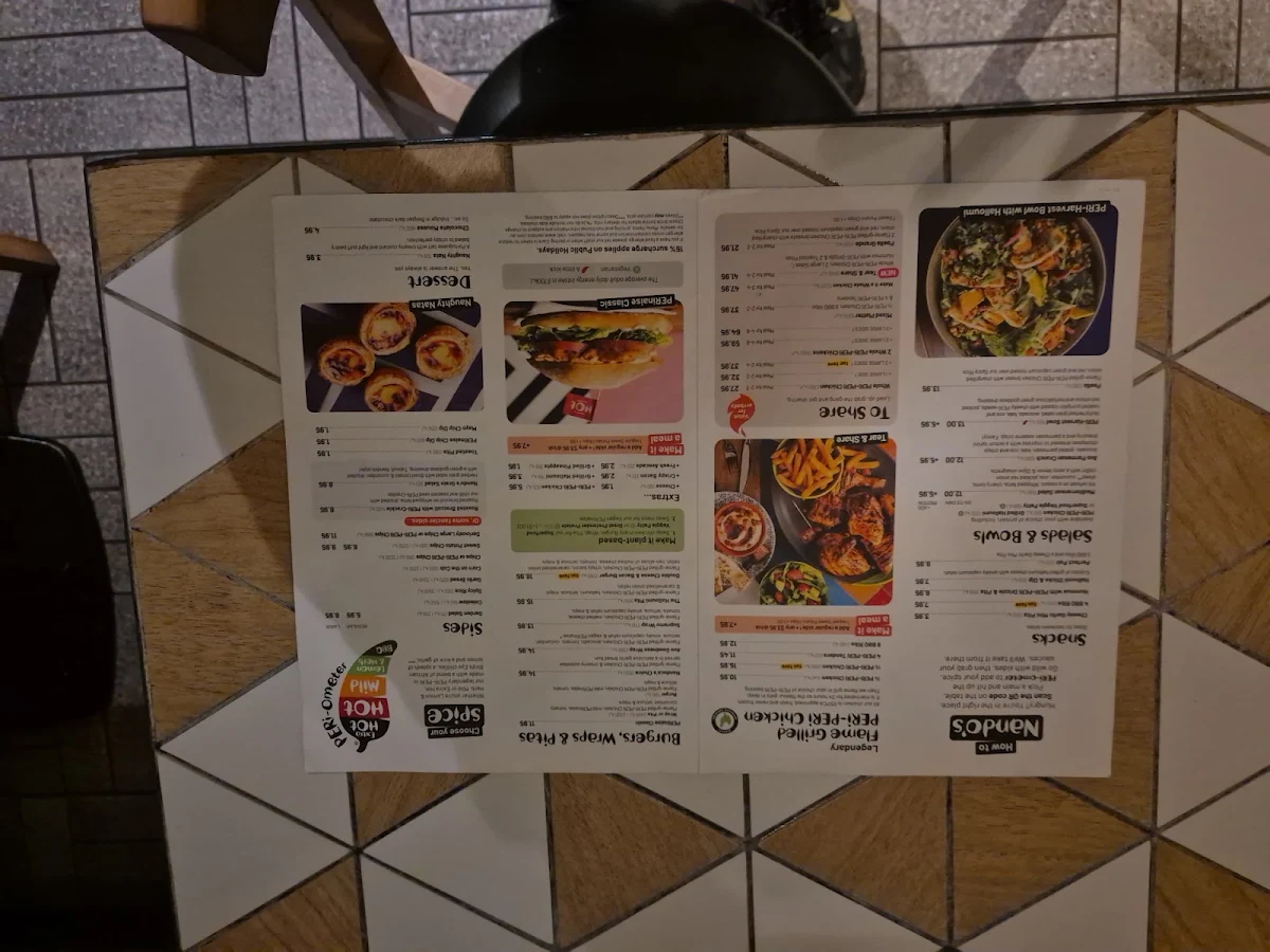Menu, Nando's Chevron (St Kilda Rd)