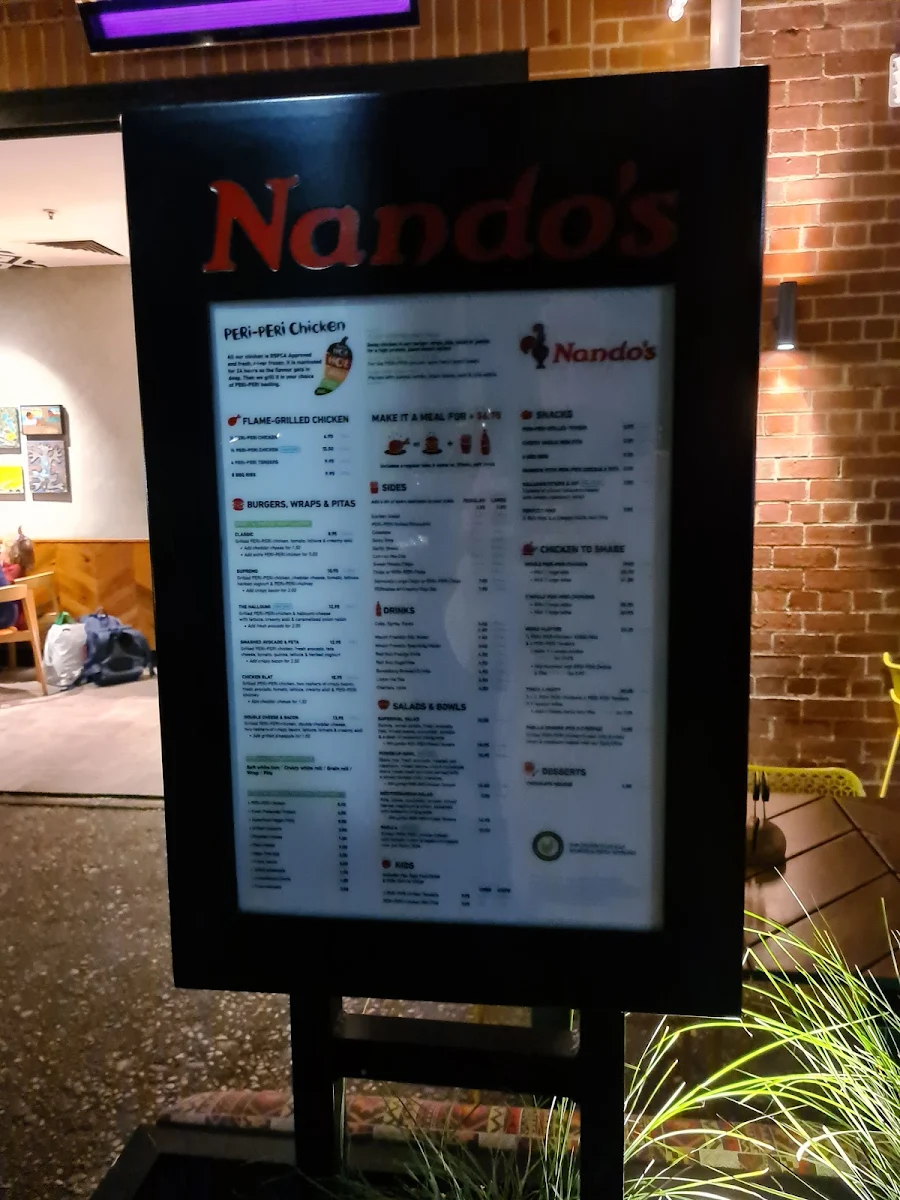 Menu, Nando's Chevron (St Kilda Rd)