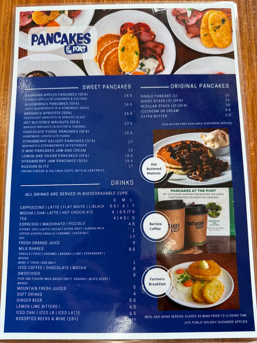 Menu, Pancakes At The Port