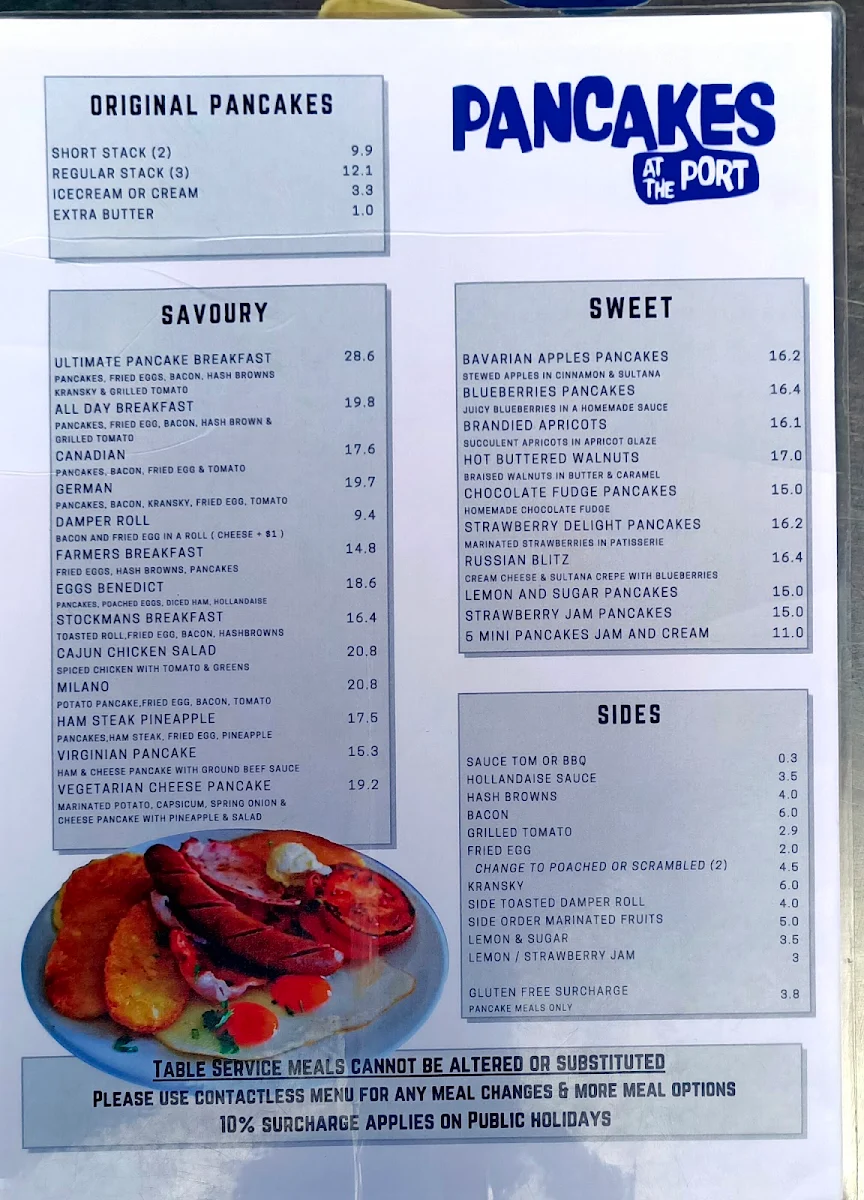 Menu, Pancakes At The Port