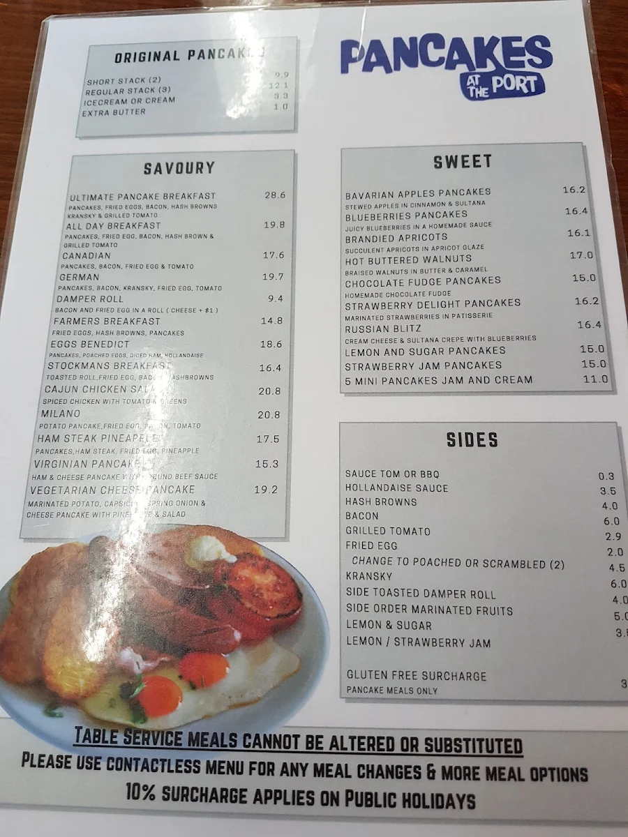 Menu, Pancakes At The Port