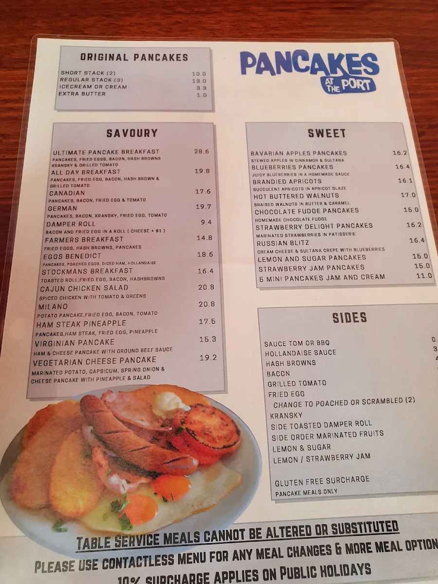 Menu, Pancakes At The Port