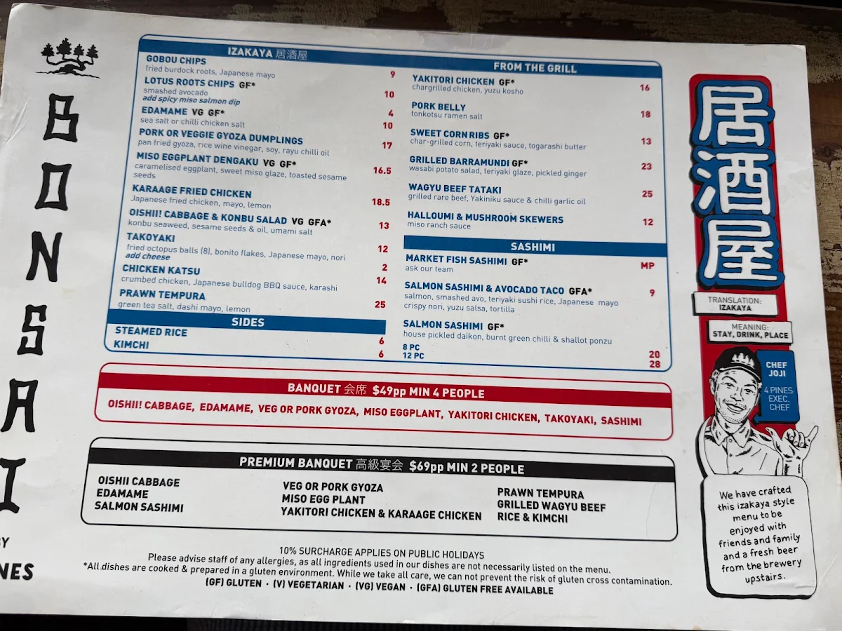 Menu, 4 Pines Brew Pub Manly