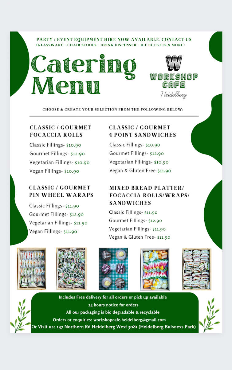 Menu, Workshop Cafe Heidelberg