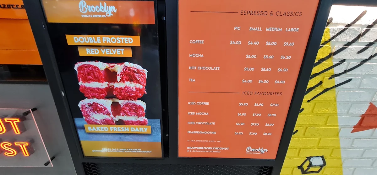 Menu, Brooklyn Donut & Coffee Co Garden City