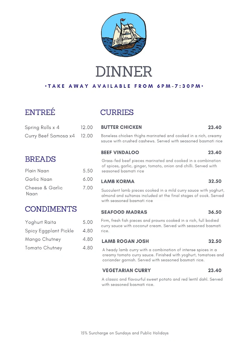 Menu, Peterborough House Restaurant & Cafe