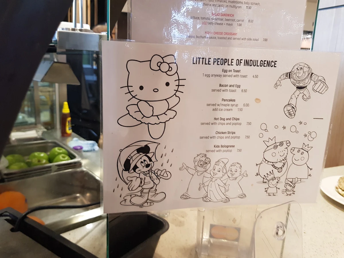 Menu, Indulgence Cafe