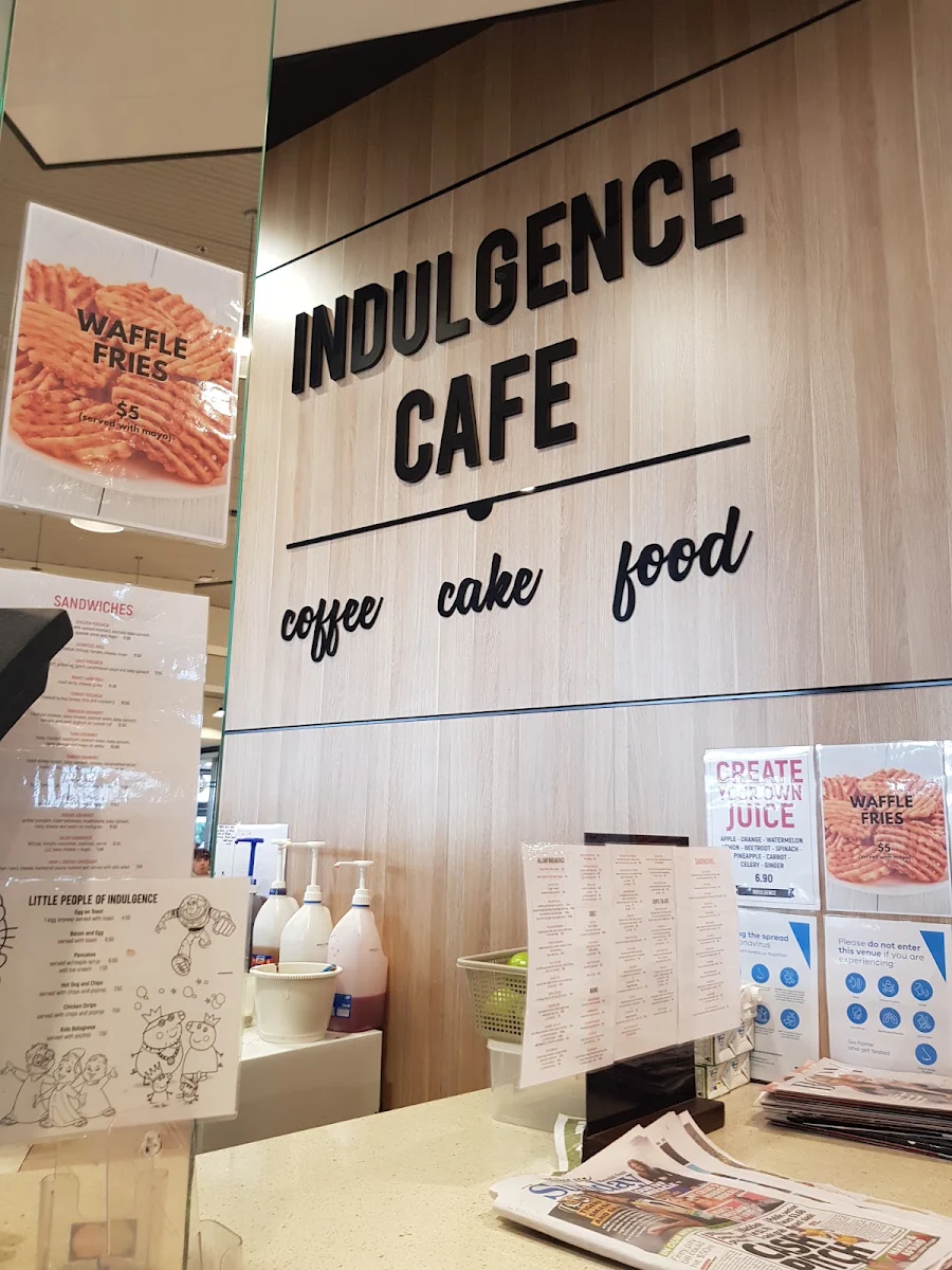 Menu, Indulgence Cafe