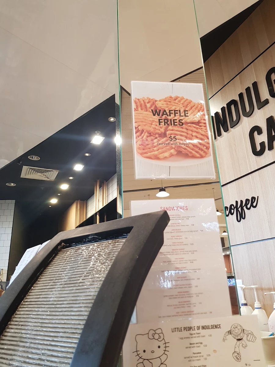 Menu, Indulgence Cafe