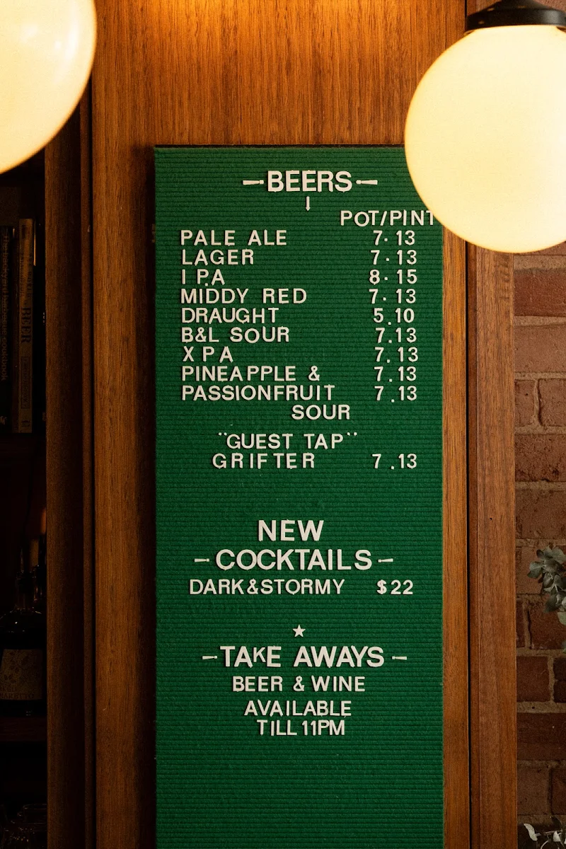Menu, Love Shack Brewing Co