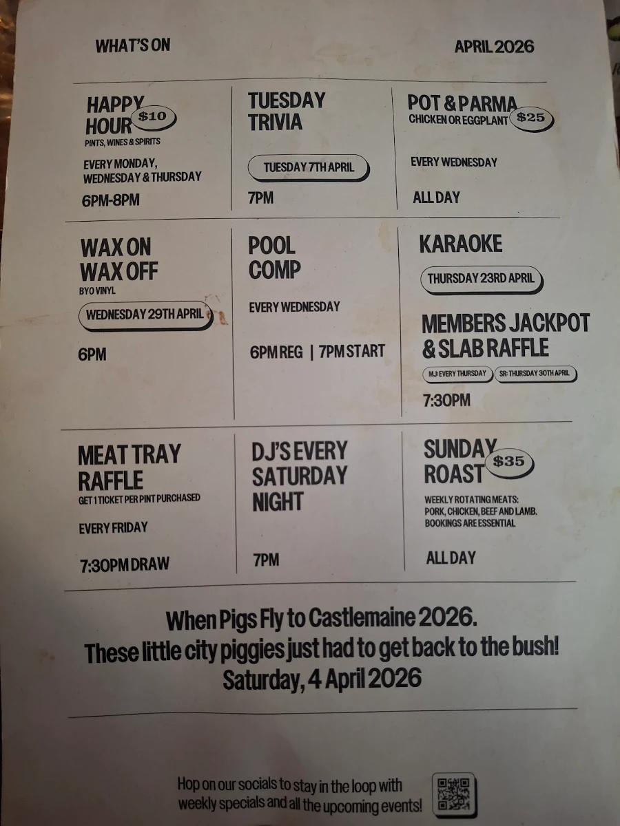 Menu, Love Shack Brewing Co