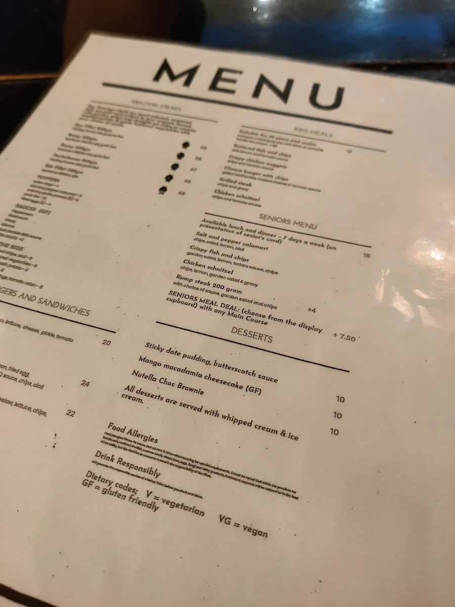 Menu, Mermaid Waters Hotel