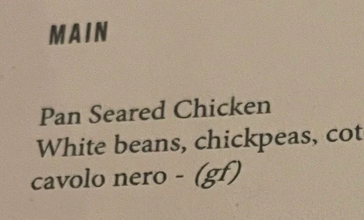 Menu, Alluvial Restaurant