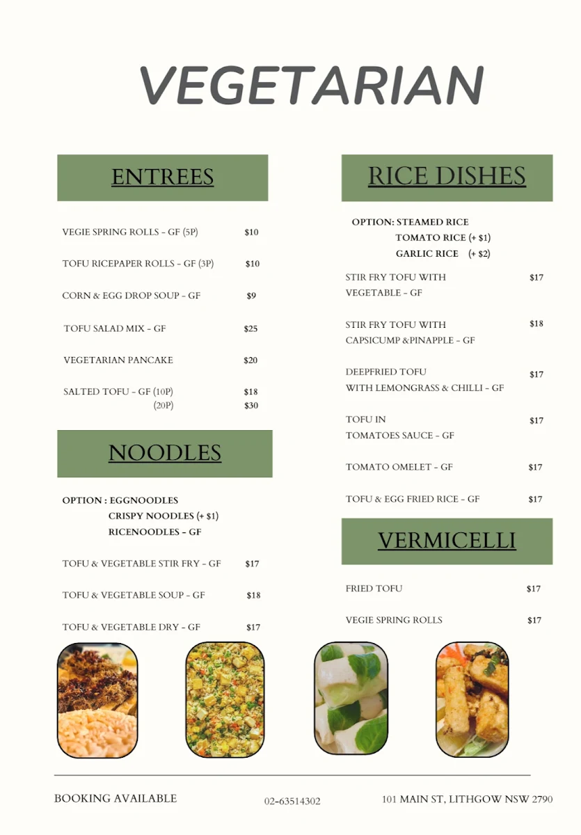 Menu, PHO 68 QUAN