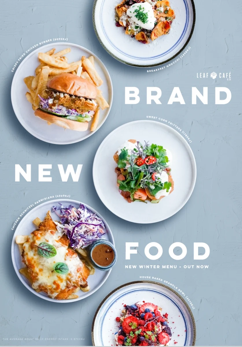 Menu, Leaf Cafe & Co Shell Cove