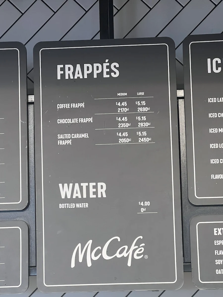 Menu, McDonald's Eagleby