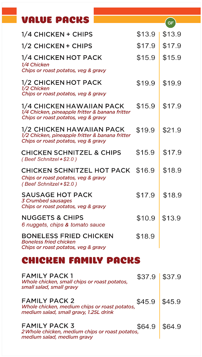 Menu, The Stuffed Chook - Chicken Shop