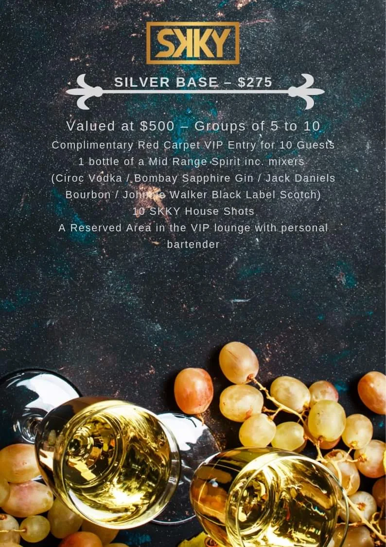 Menu, SKKY Bistro & Party Bar