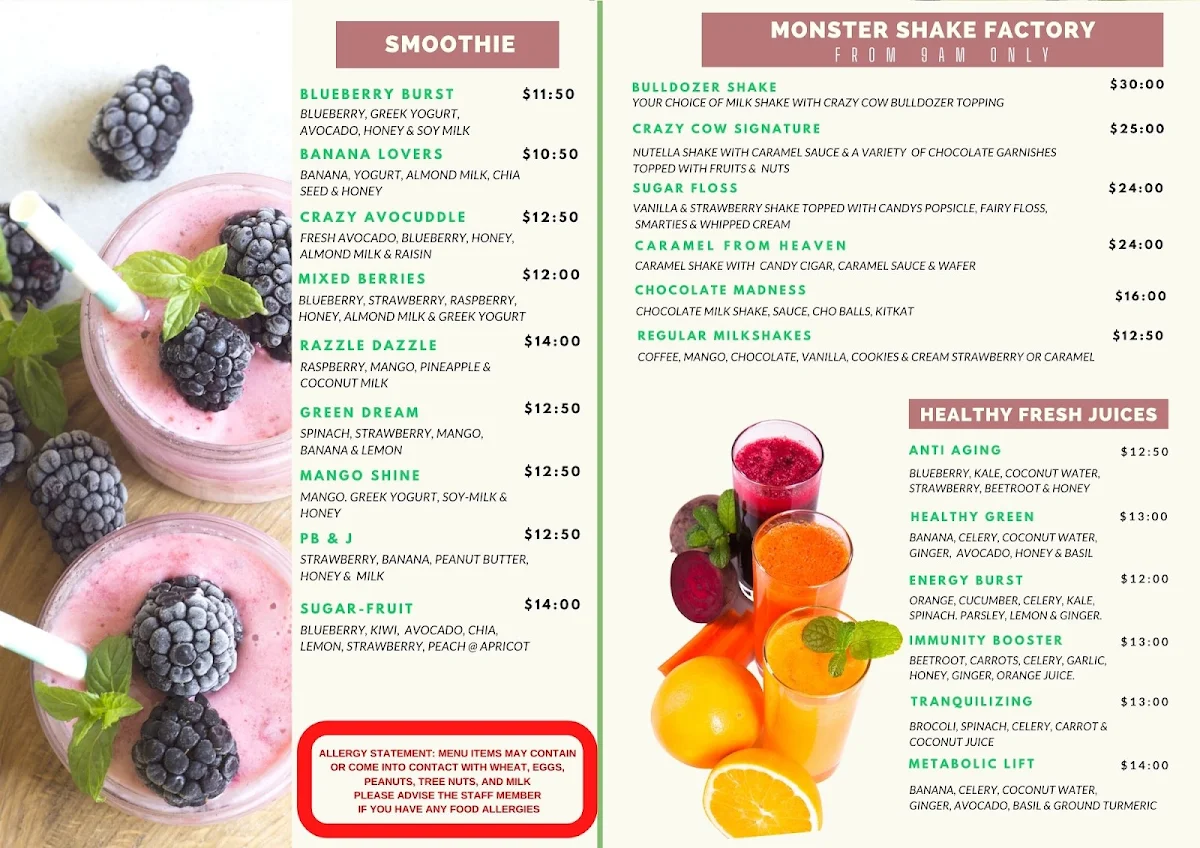 Menu, SKKY Bistro & Party Bar