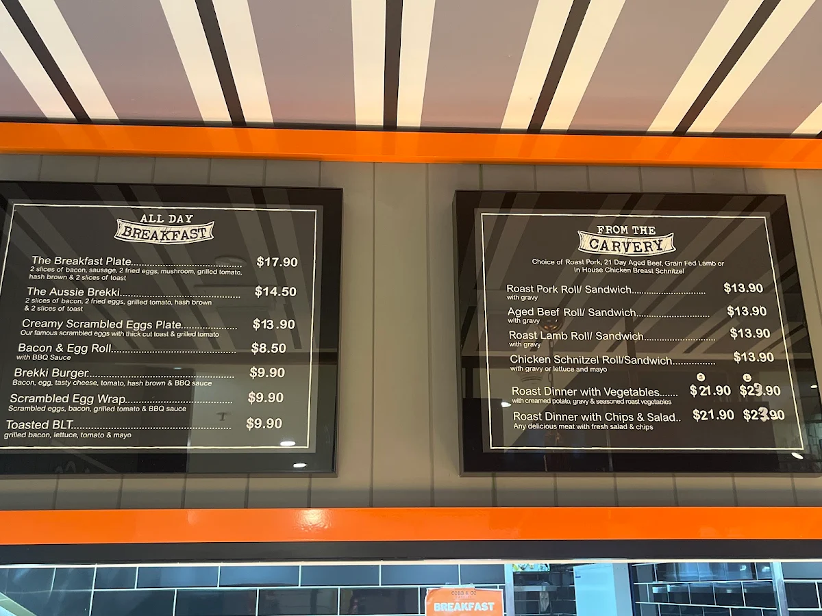 Menu, Cobb & Co Carvery