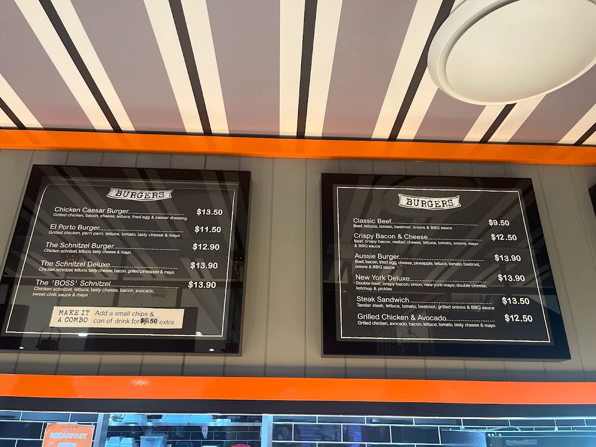 Menu, Cobb & Co Carvery