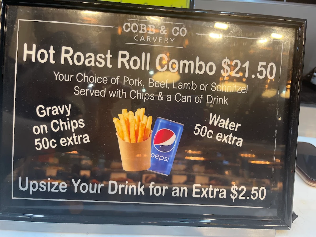 Menu, Cobb & Co Carvery