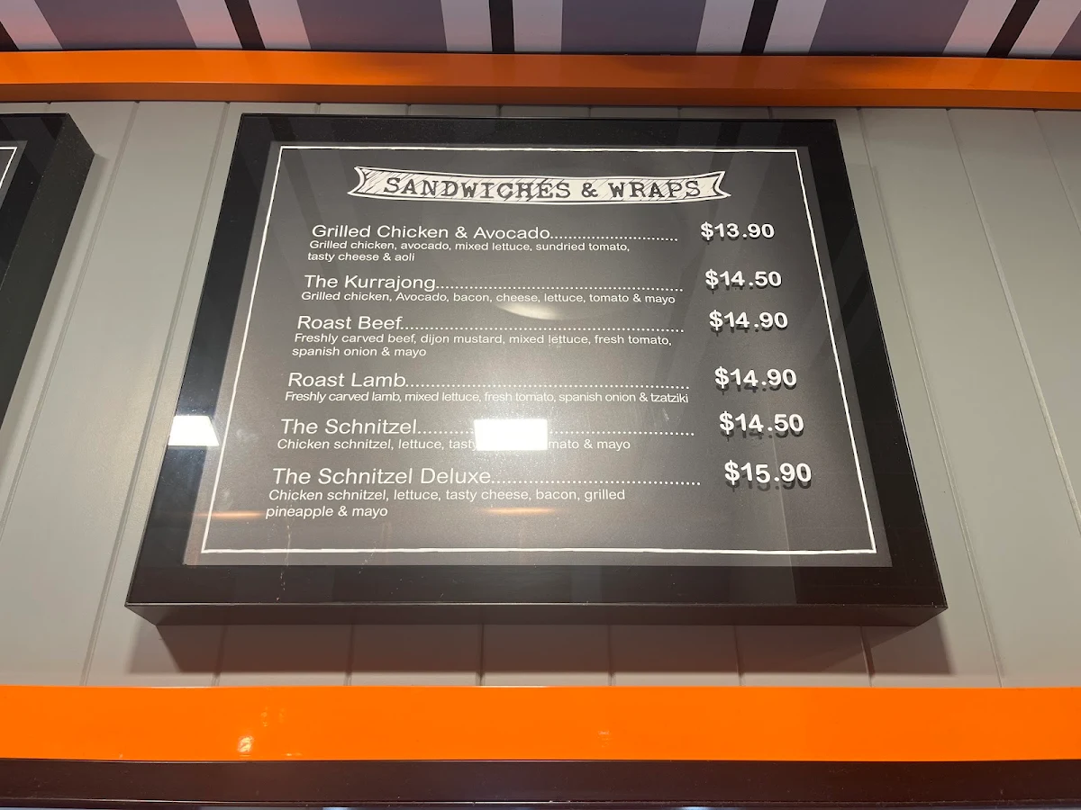 Menu, Cobb & Co Carvery