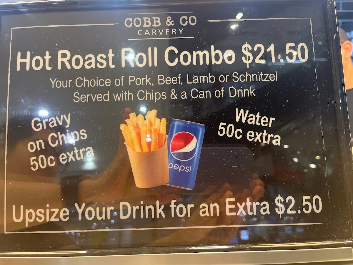 Menu, Cobb & Co Carvery