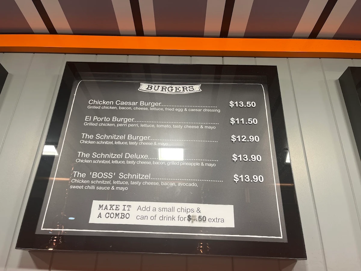 Menu, Cobb & Co Carvery