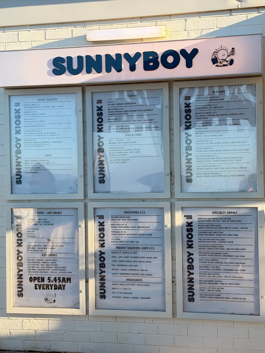 Menu, Sunnyboy Kiosk