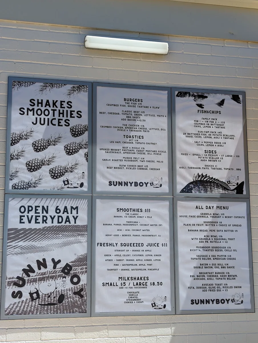 Menu, Sunnyboy Kiosk