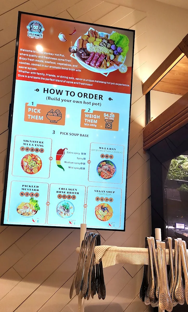 Menu, Little Monkey Hot Pot - Malatang Hot Pot