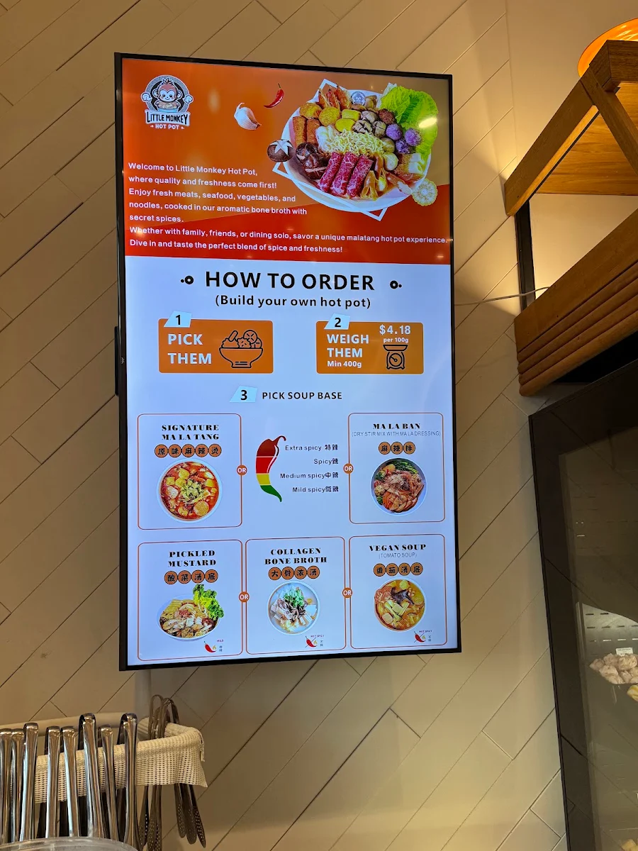 Menu, Little Monkey Hot Pot - Malatang Hot Pot