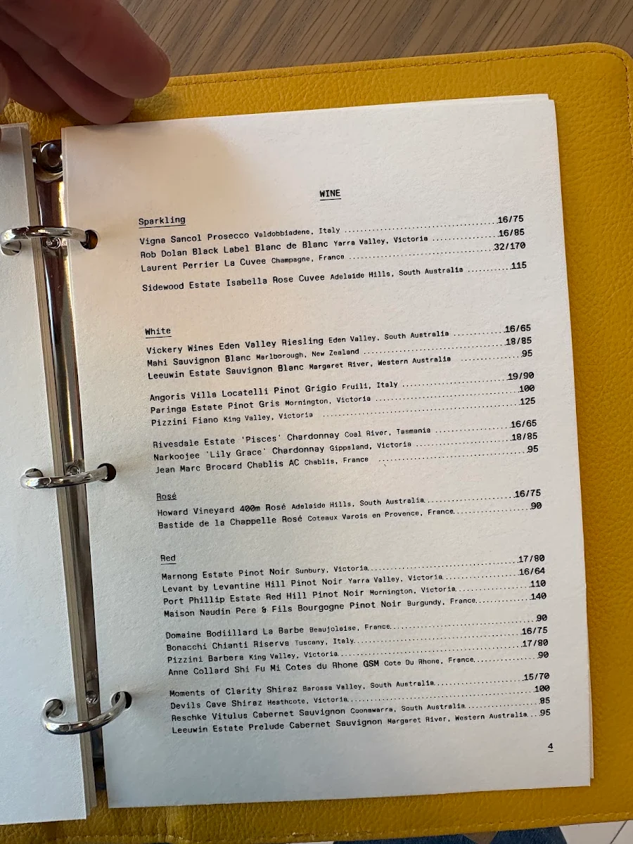 Menu, The Observatory