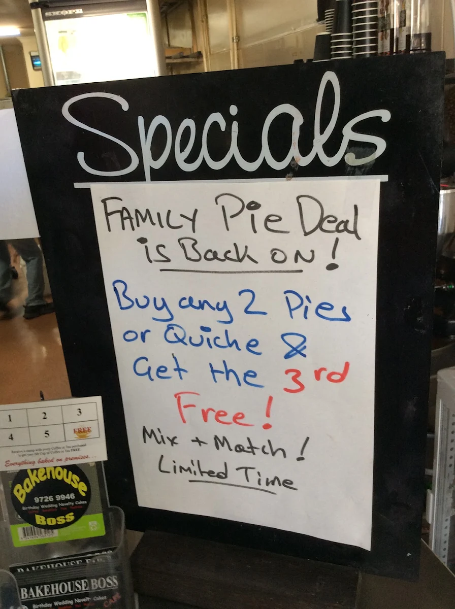 Menu, Bakehouse Boss