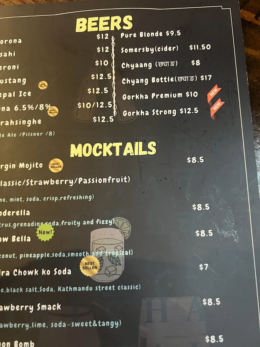 Menu, Falcha Town Hall