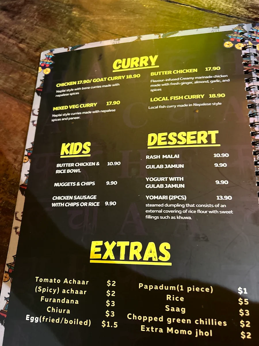 Menu, Falcha Town Hall