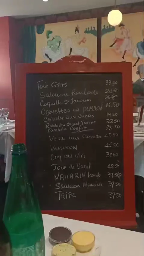 Menu, Chez Pascal French Restaurant