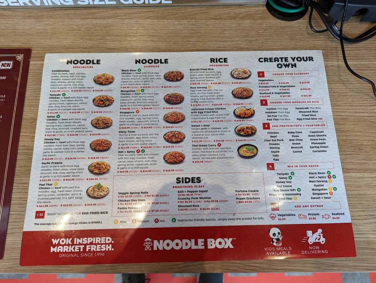 Menu, Noodle Box™ Everton Park
