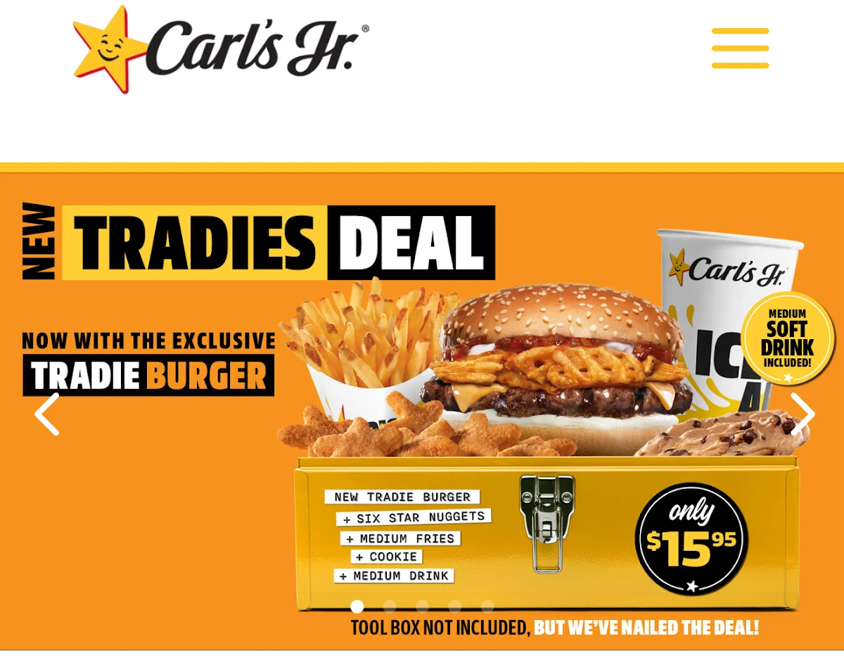 Menu, Carl's Jr. Redbank Plains