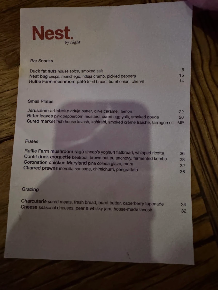 Menu, Nest