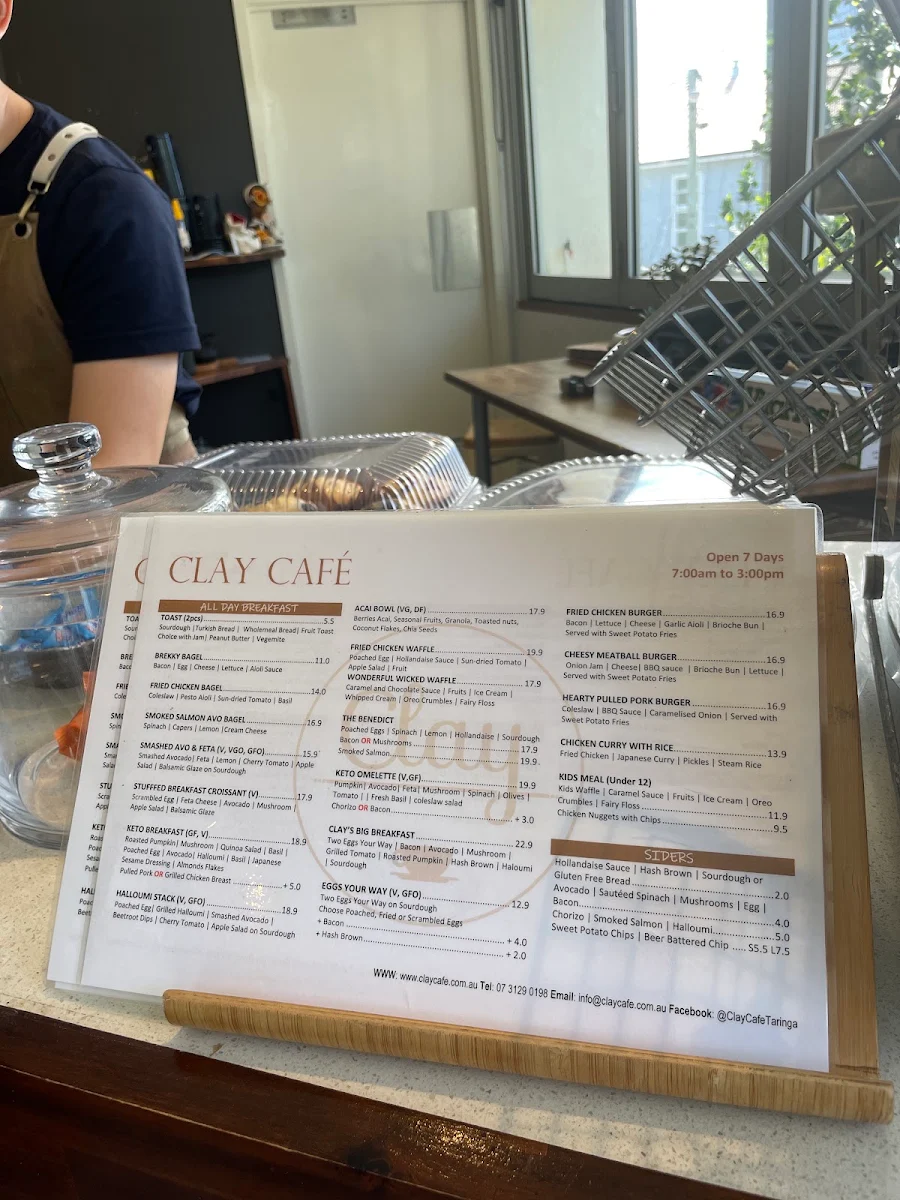 Menu, Clay Cafe