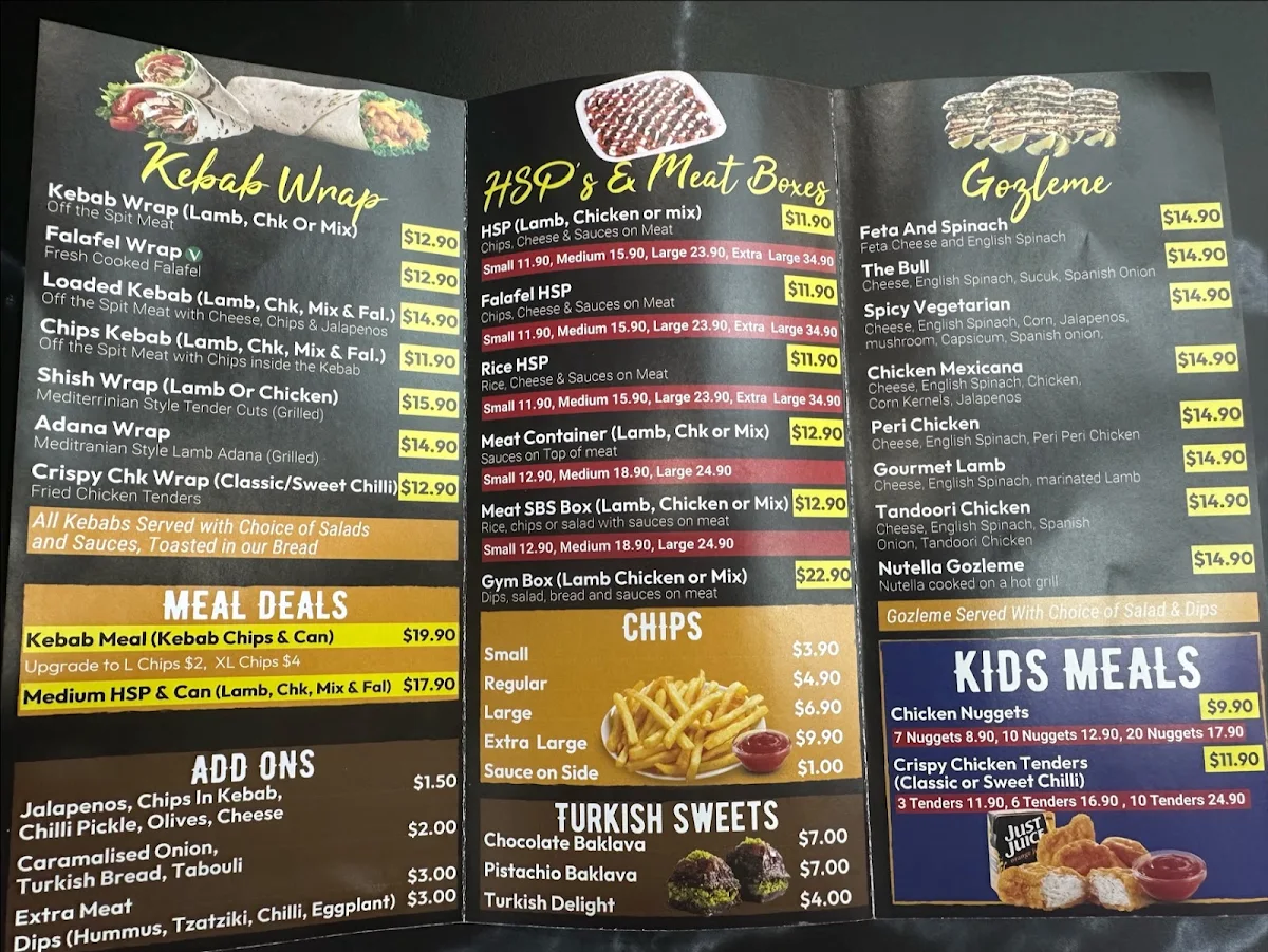 Menu, Kebab Feast