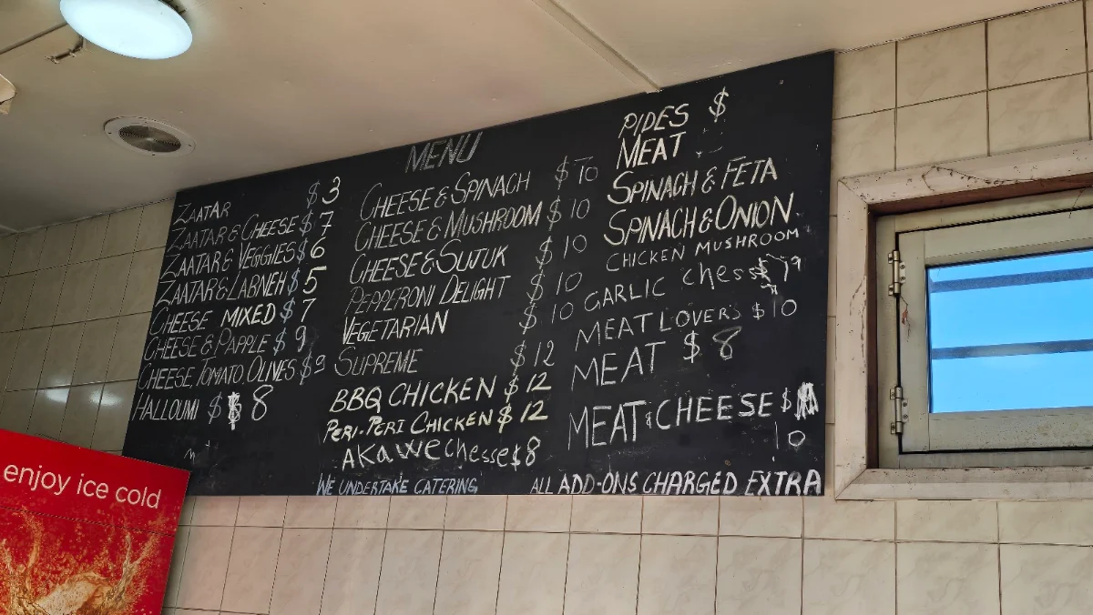Menu, Elzein Bakery Arncliffe