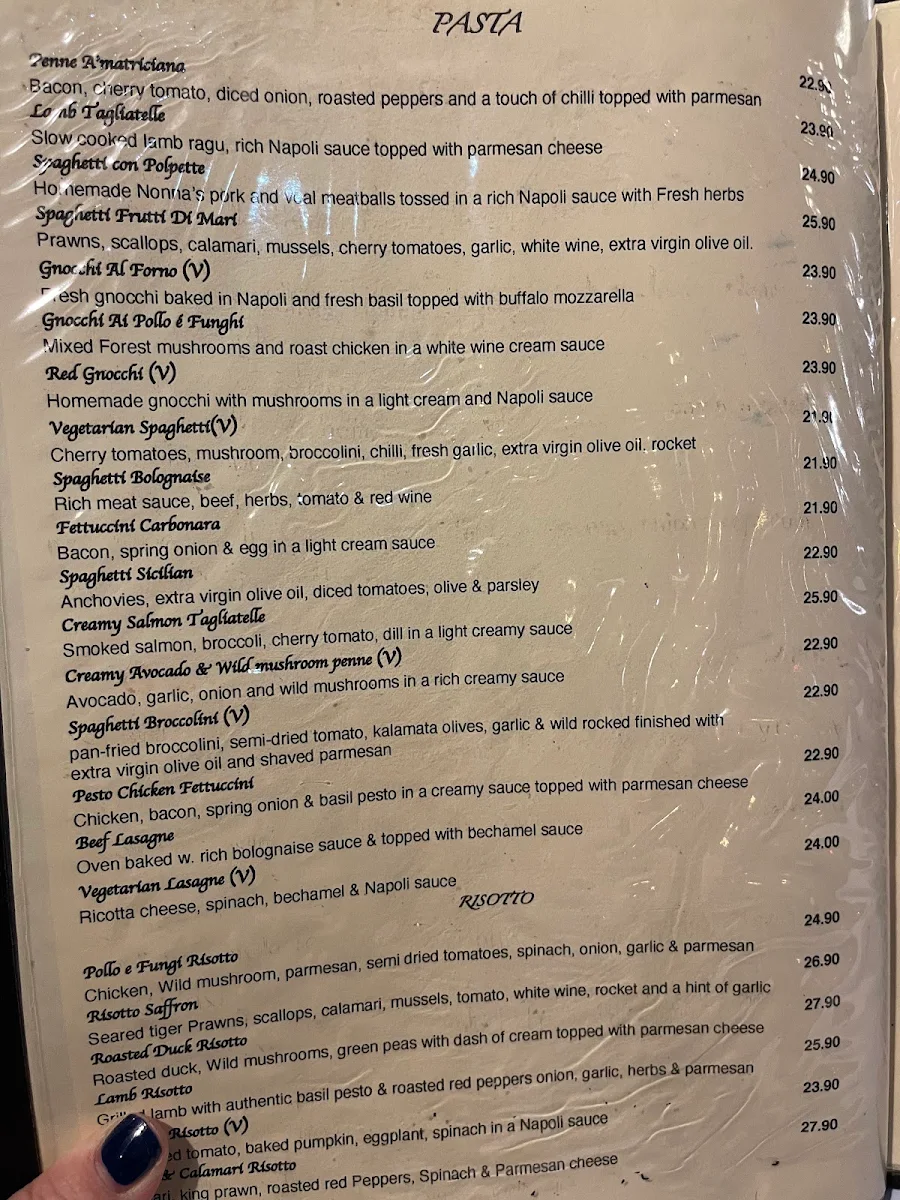 Menu, Geppetto’s