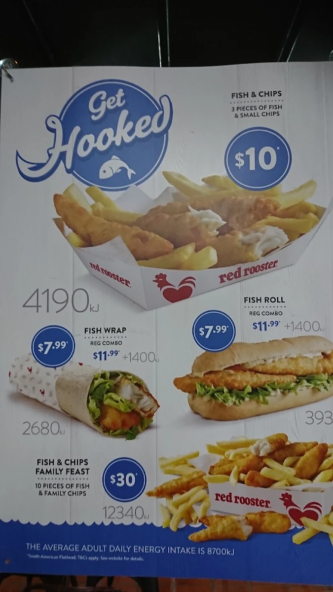Menu, Red Rooster Blair Athol