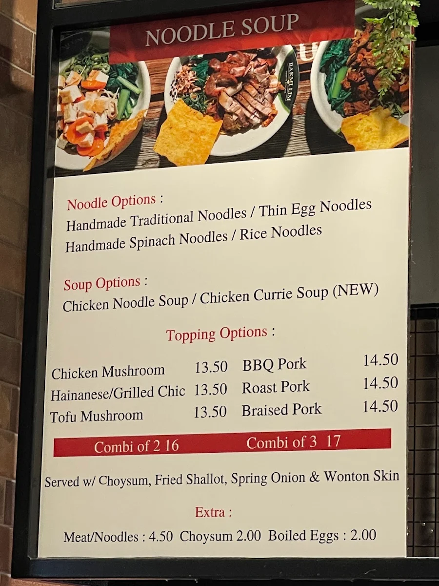 Menu, Bakmi Lim Noodle Project