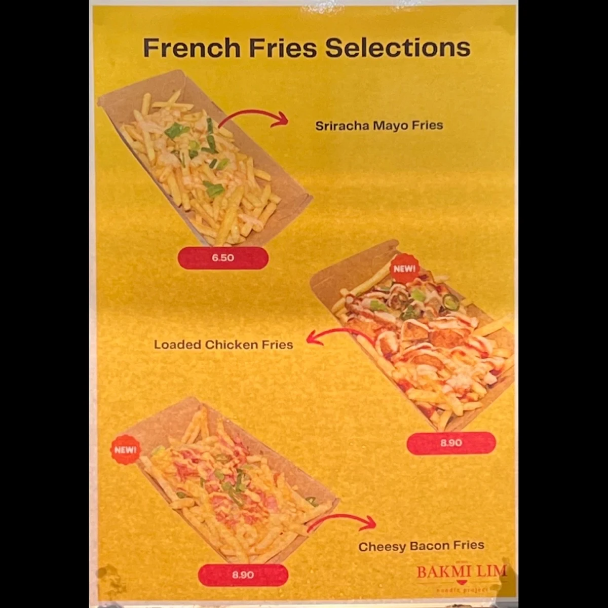 Menu, Bakmi Lim Noodle Project